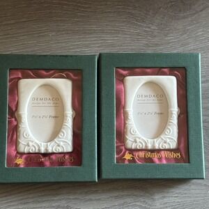 DEMDACO Christmas Wishes Picture Frame Ornament Holiday Home Decor Set